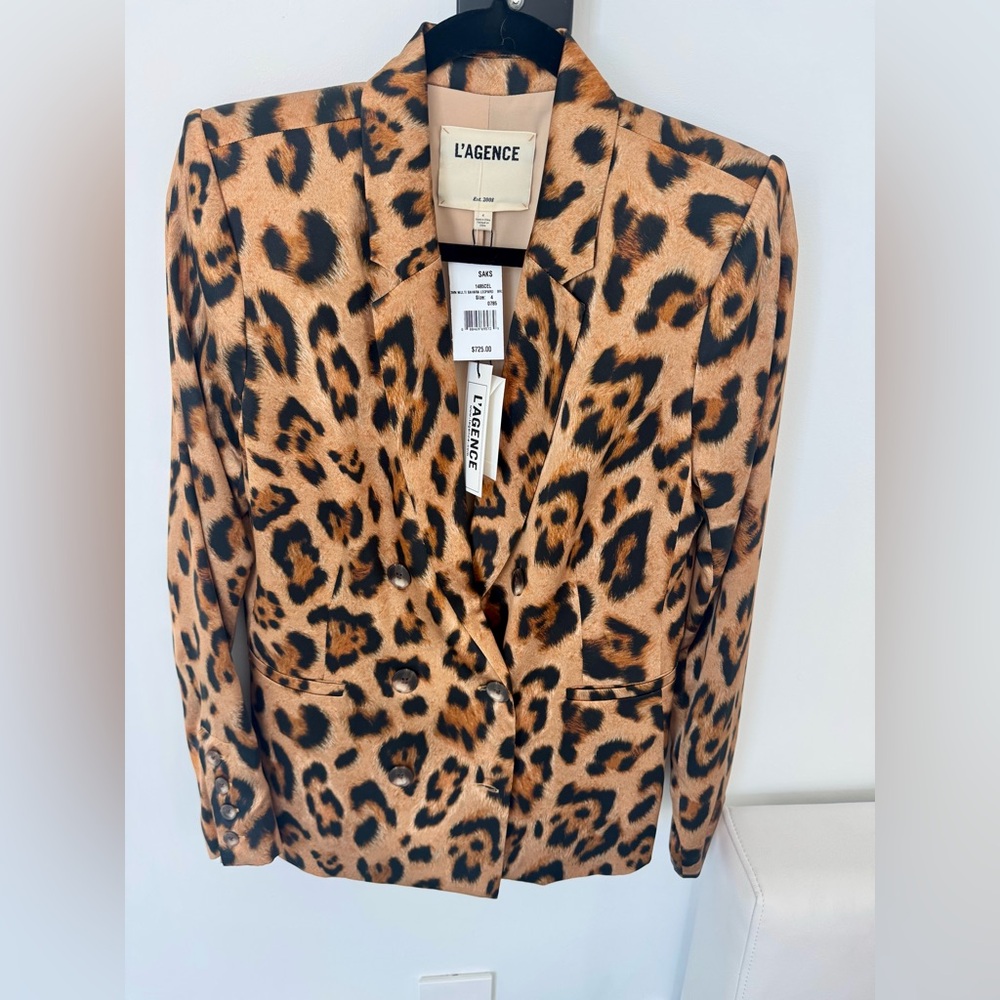 L'AGENCE Leopard Print Blazer